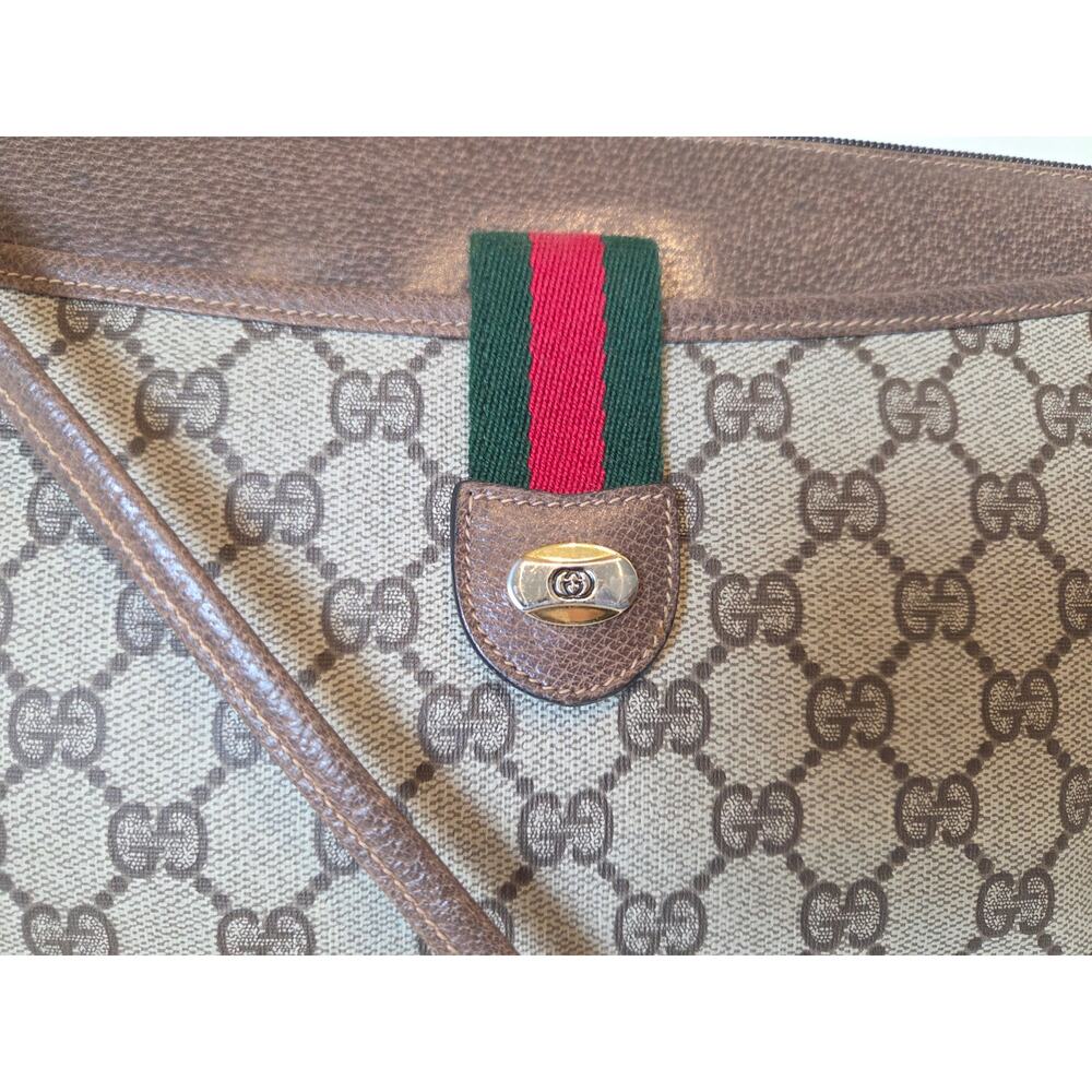 Gucci GG Canvas Web Stripe Vintage Crossbody Bag Removable strap Italy Ophidia - Picture 3 of 15